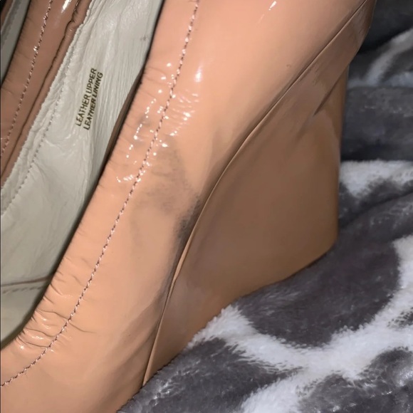 Vera Wang Lavender Patent Leather Nude Wedges - Picture 5 of 5